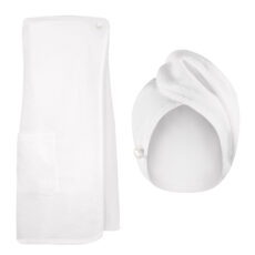 حوله استخری مدل دکلته کد 221    سایز 136×80 سانتی‌متر به همراه حوله کلاهی