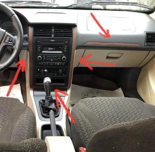 زه دور قاب ضبط و ایربگ خودرو طرح چوب مدل M-28 مناسب برای پژو پارس بسته 4 عددی
