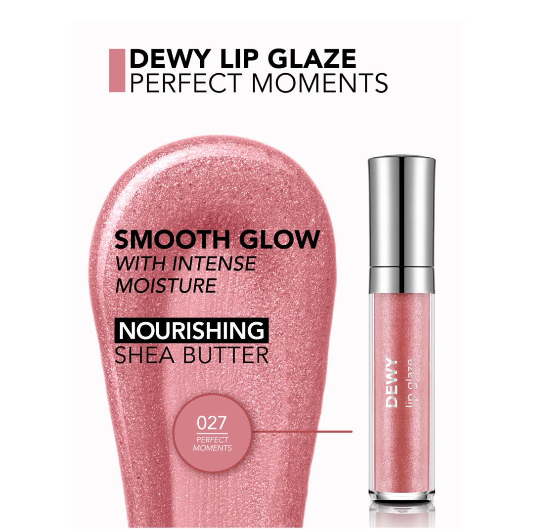 لیپ گلاس براق فلورمار مدل Dewy Glaze شماره 27 رنگ رز مرواریدی