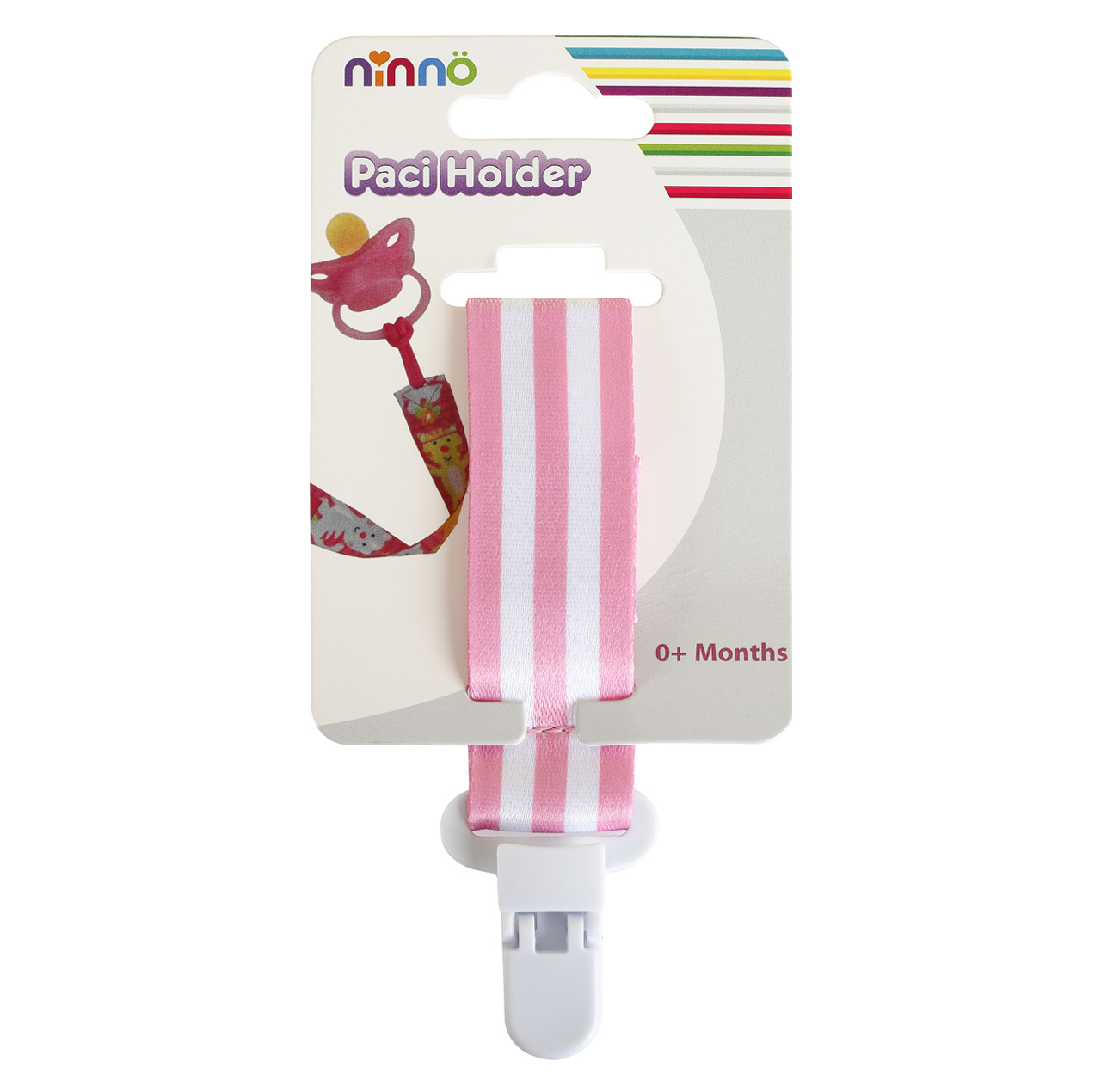 بند پستانک نیننو مدل Pink Stripes