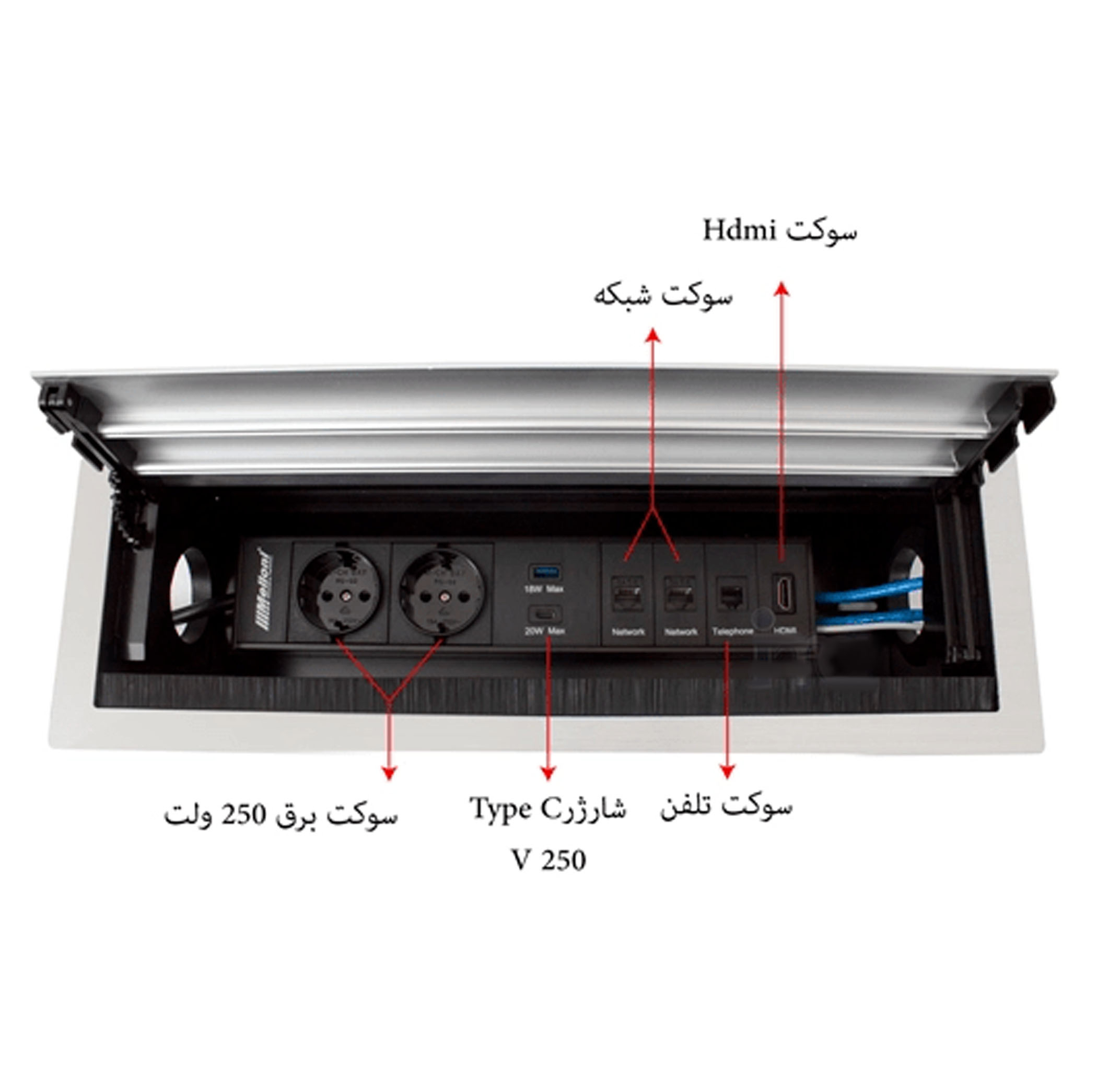 پریز توکار ملونی مدل 10062