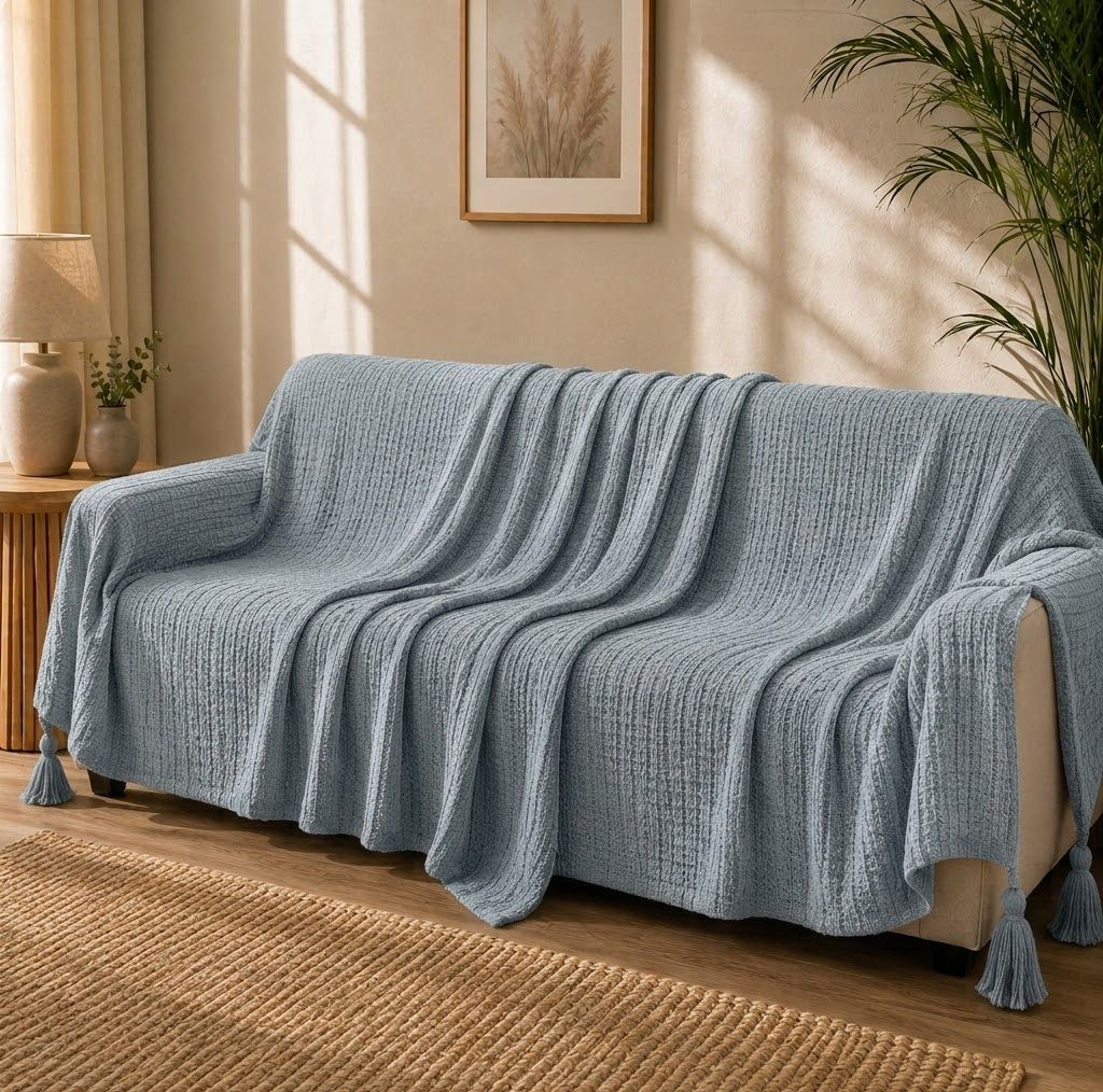 شال مبل و تخت مدل نخ ترک اکرلیک سایز 150*290 سانتی‌متر