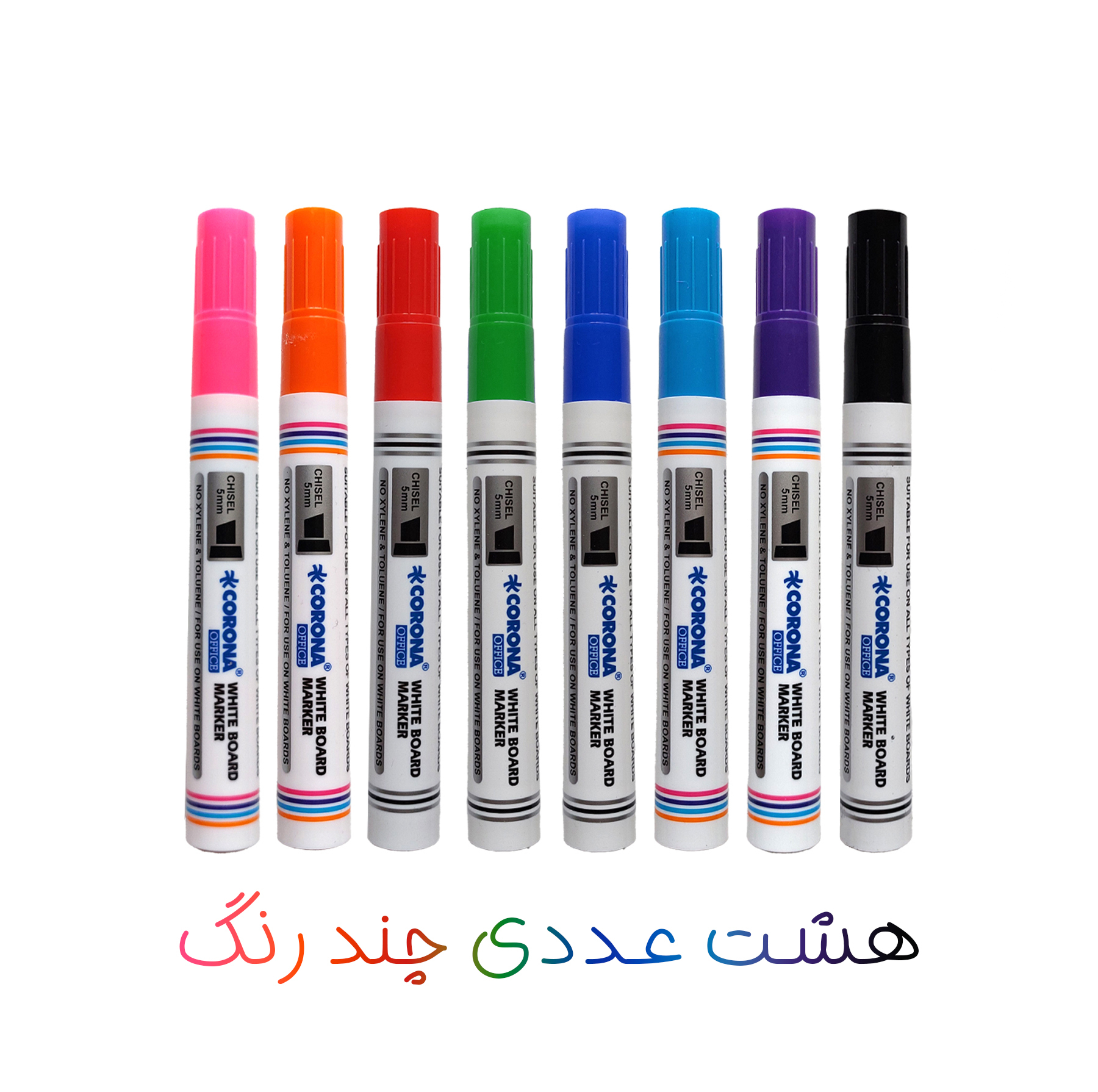 ماژیک وایت برد کرونا طرح تخت مدل CO-4090 به همراه تخته پاک کن بسته 9 عددی