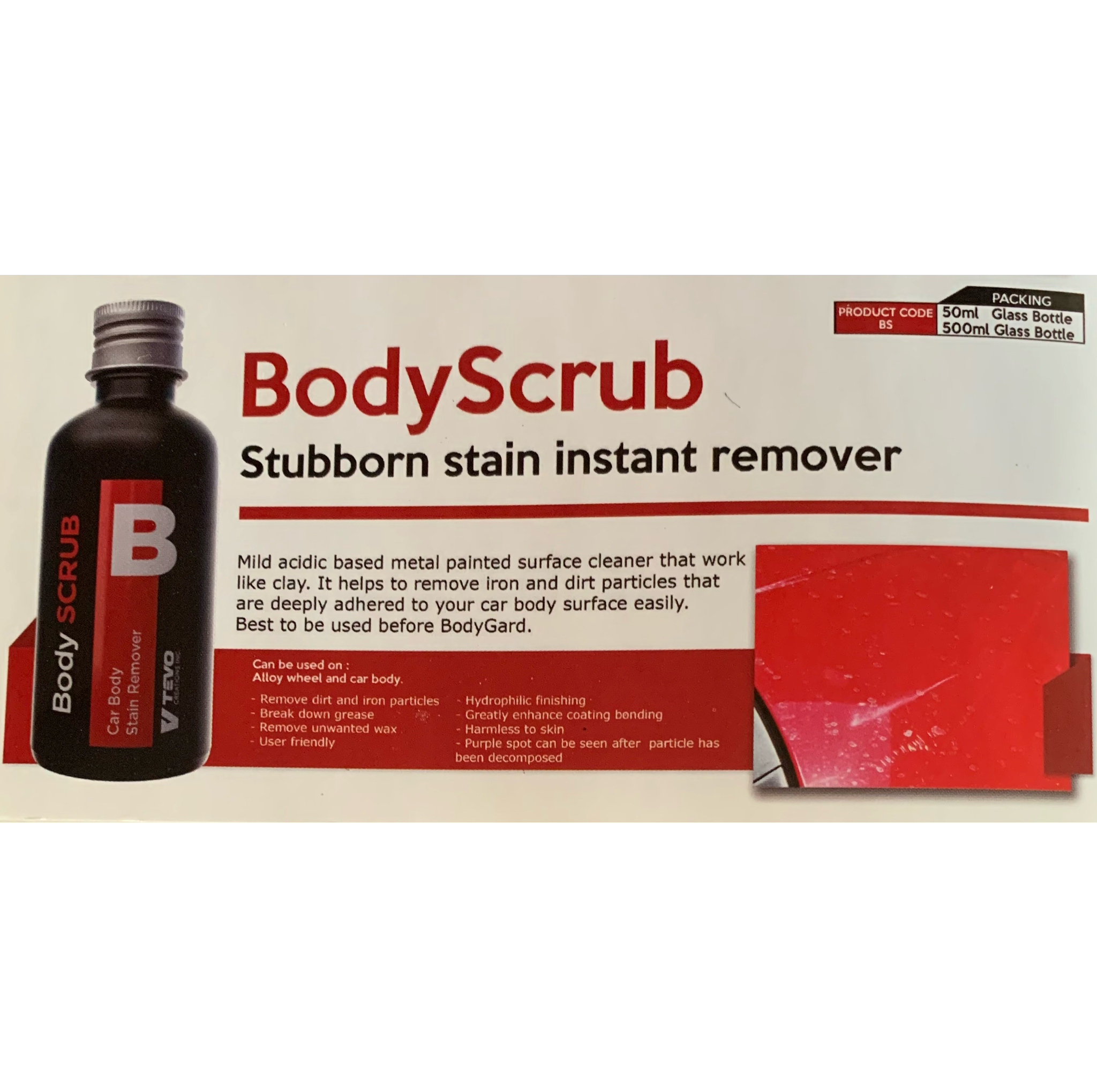 محلول چربی زدا کیلینر ریموور تِوو مدل Body SCRUB کد BS حجم 50 میلی لیتر