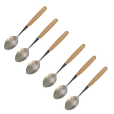 قاشق چای خوری طرح چوبی بسته 6 عددی