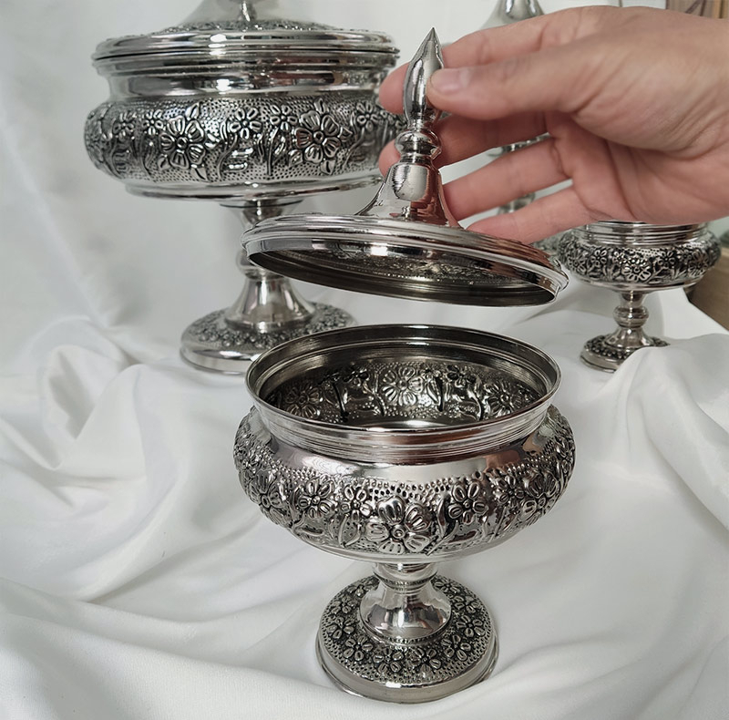 قندان مسی مدل قلم زنی کد ZH431.2