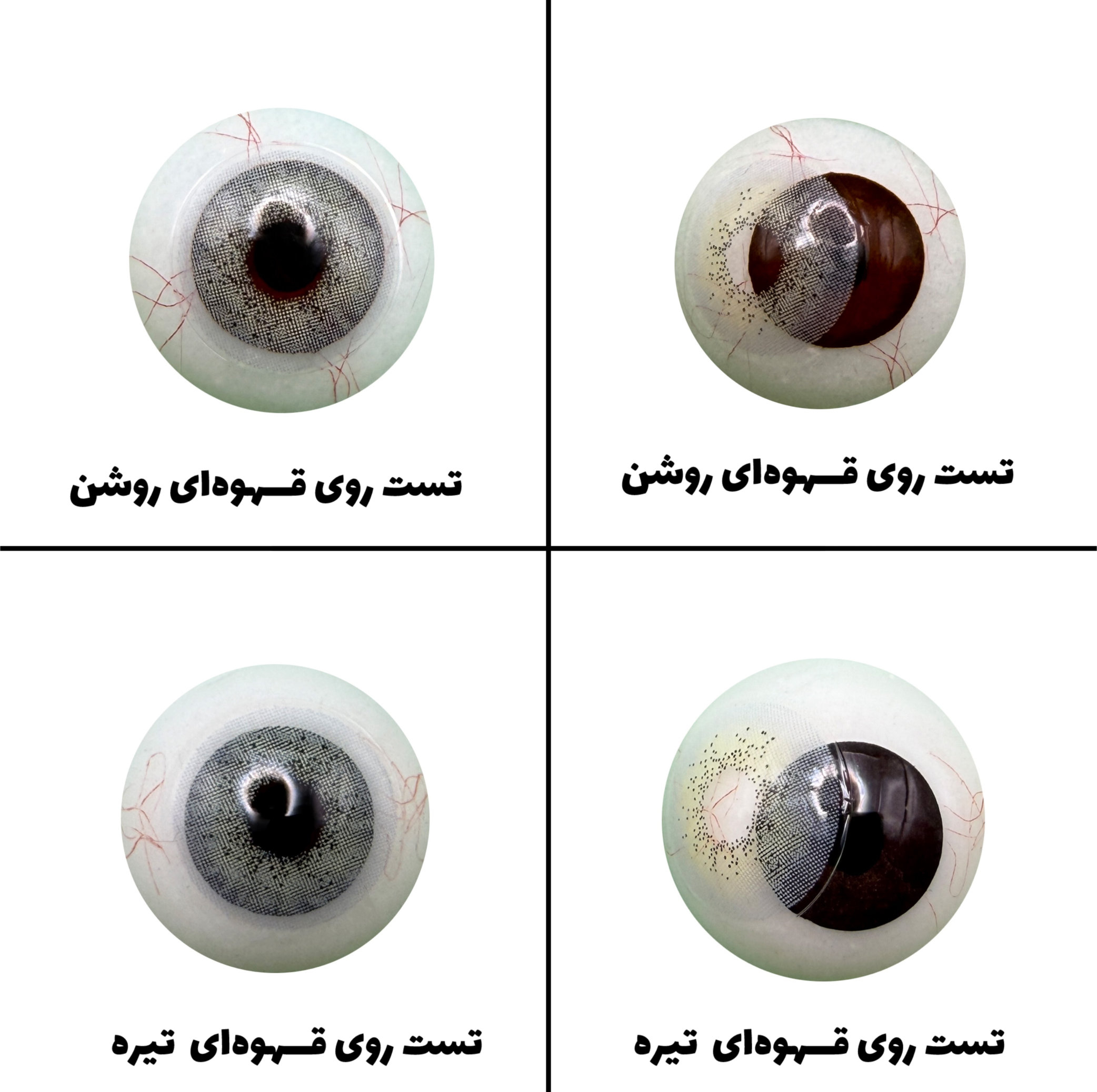 لنز چشم بیوتی مدل 15 کد ACQA310 رنگ سبزعسلی بدون دور