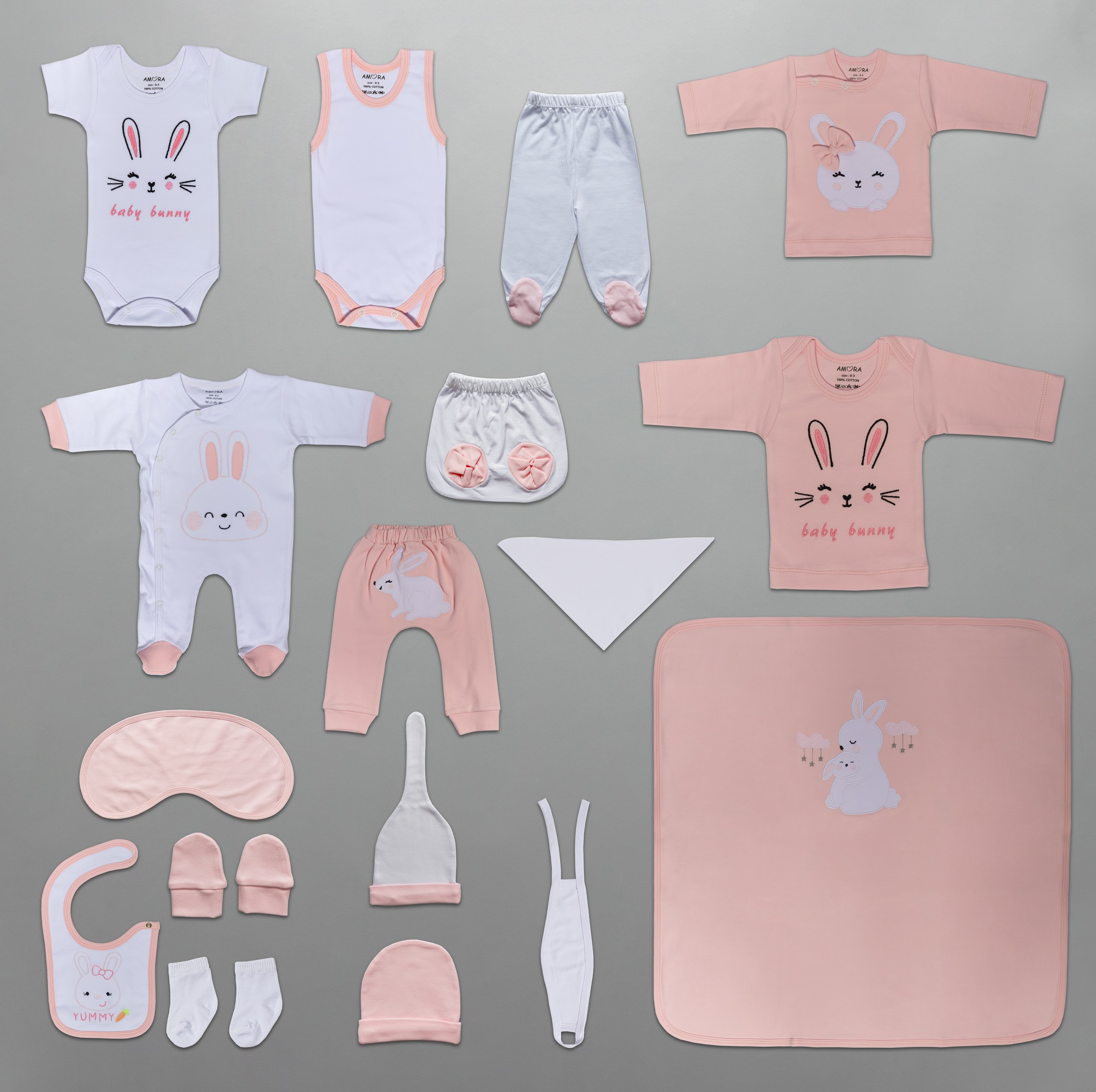 ست 19 تکه لباس نوزادی آمورا مدل Baby Bunny