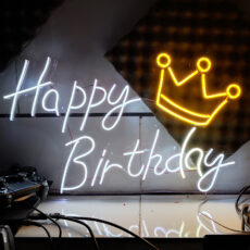 چراغ نئونی طرح Happy Birthday کد HBD60X40