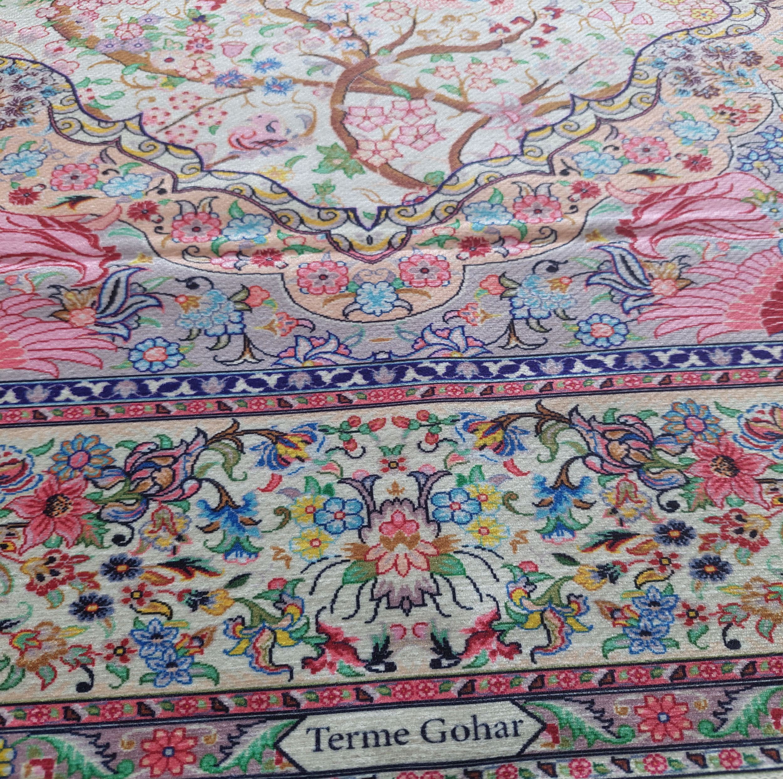 رومیزی مخمل طرح ترمه کد 150