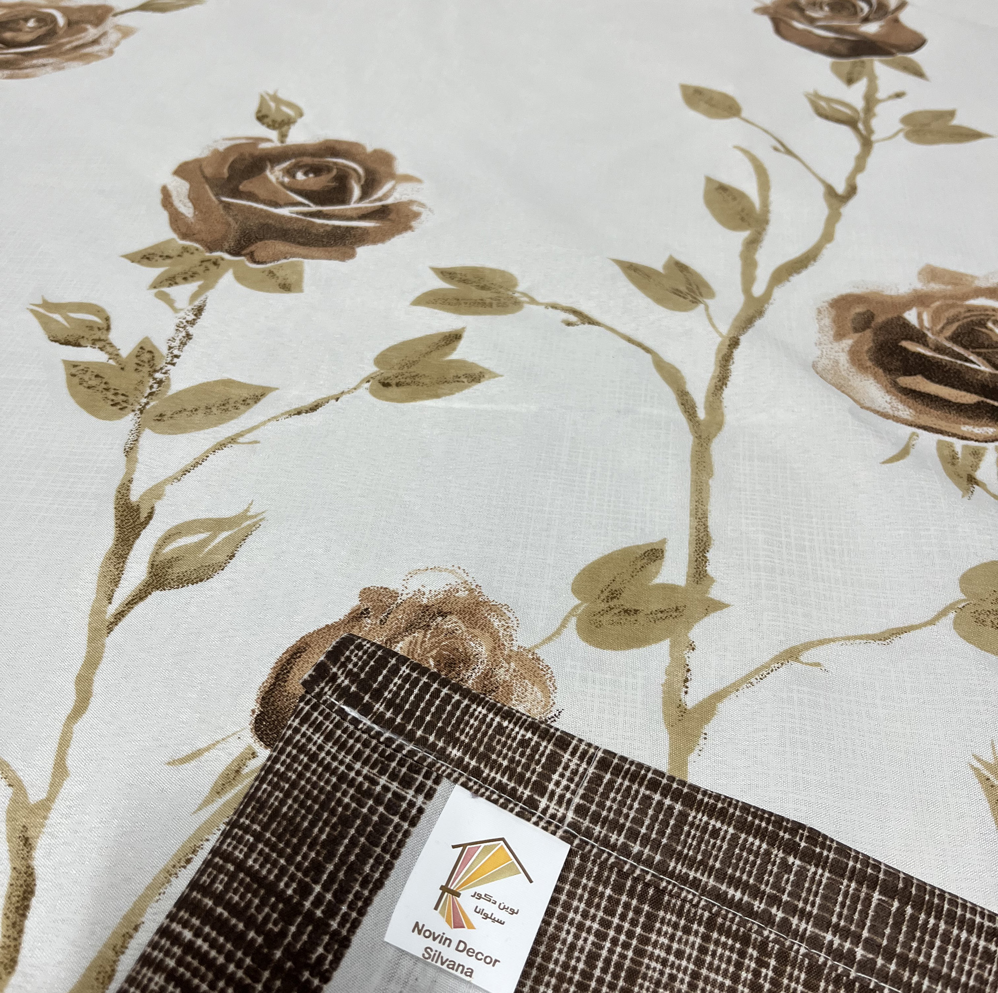 پرده نوین دکور سیلوانا مدل رز 4020 سایز 280x300 سانتی‌متر