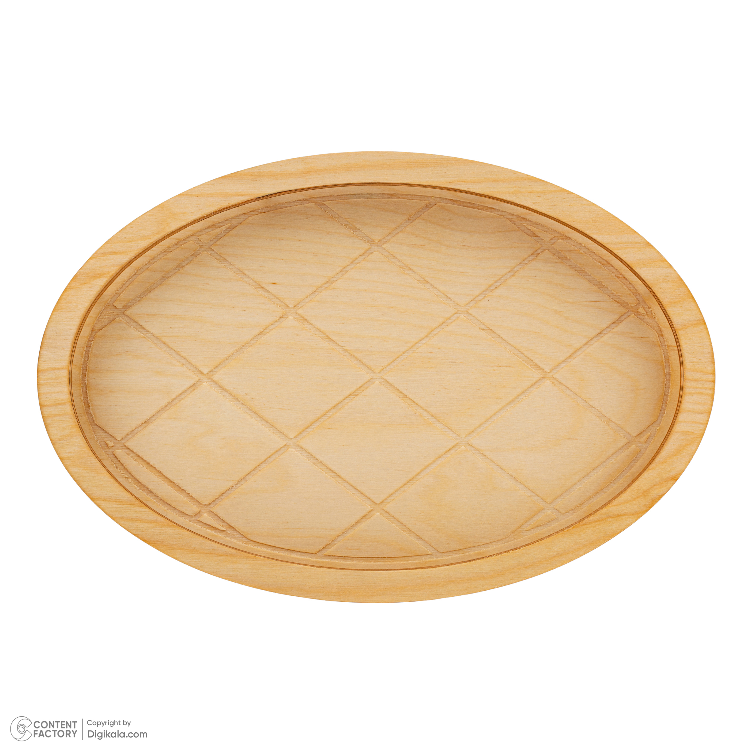 سینی بدون دسته مدل بیضی طرح سبد سایز 36x24 سانتی متر