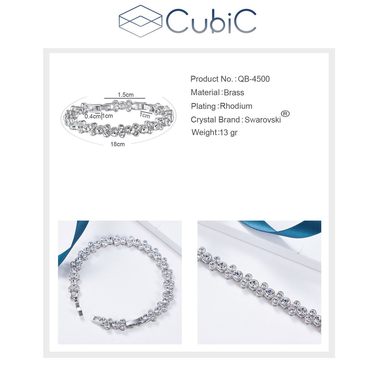 دستبند زنانه کوبیک مدل QB-4500
