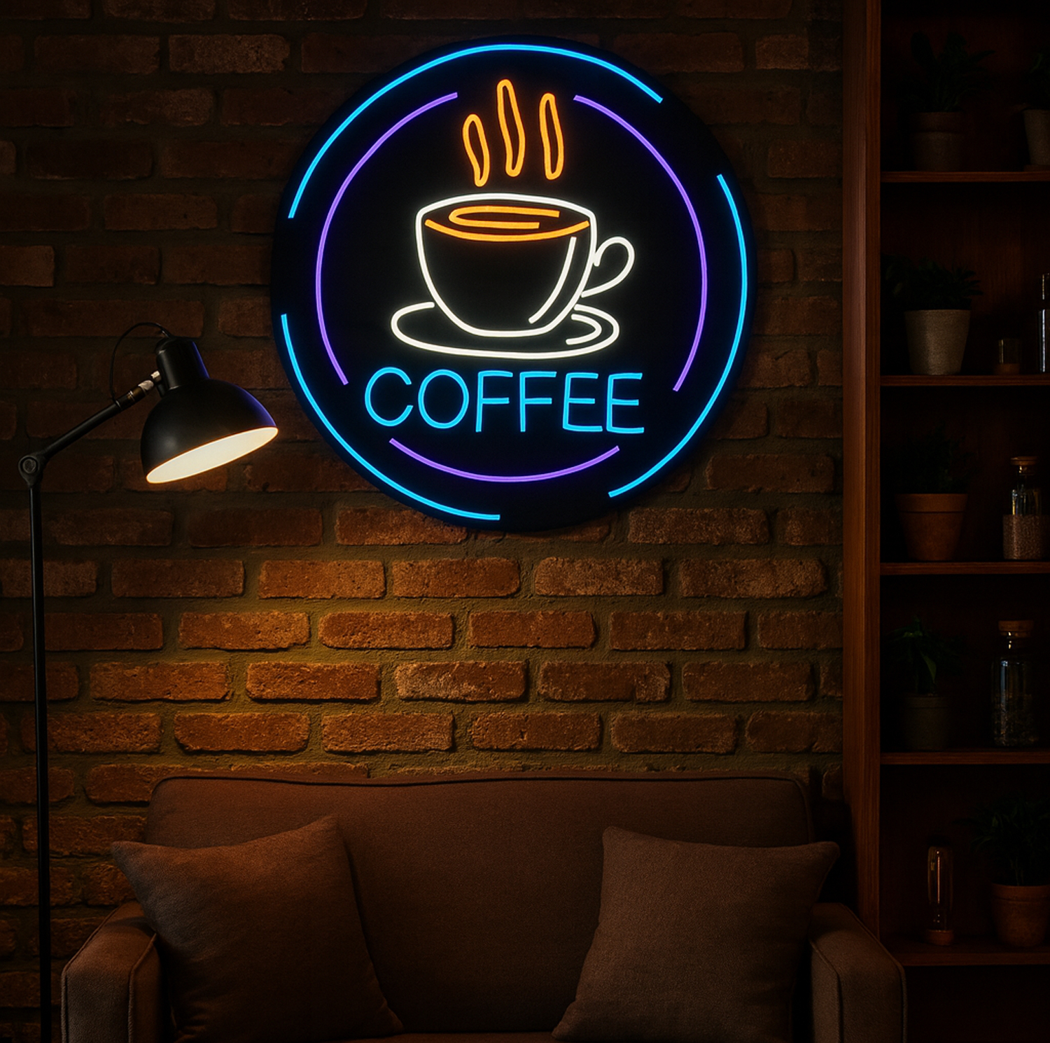 چراغ نئونی طرح coffee کد CO2025