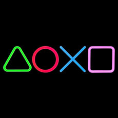 چراغ نئونی طرح آیکون دسته پلی استیشن کد PS45X15