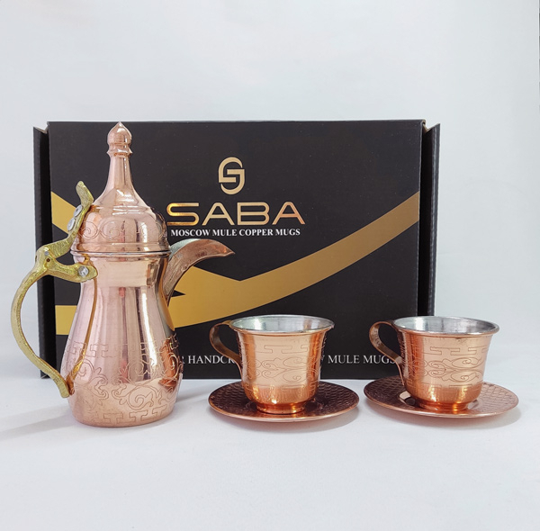 ست 5 تکه دله و فنجان مسی مدل یادگار کد HS59