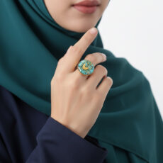 انگشتر زنانه آلتین هنر مدل روکش طلا مرغ آمین