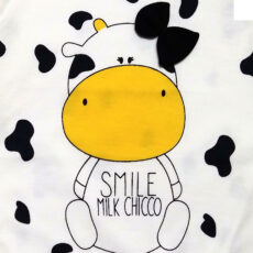ست سرهمی و کلاه نوزادی مدل cow