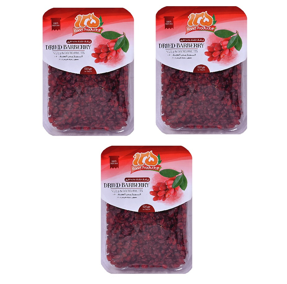 زرشک دانه اناری صنایع غذایی 125 - 120 گرم بسته 3 عددی