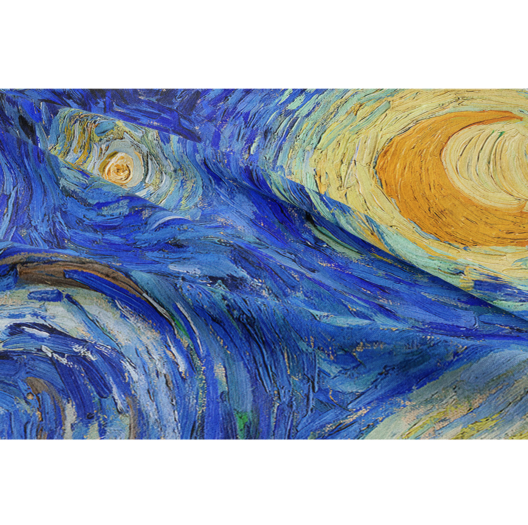 پرده پانچ مدل زیگ زاگ شب پر ستاره ونگوگ سایز 145×180 سایز سانتیمتر