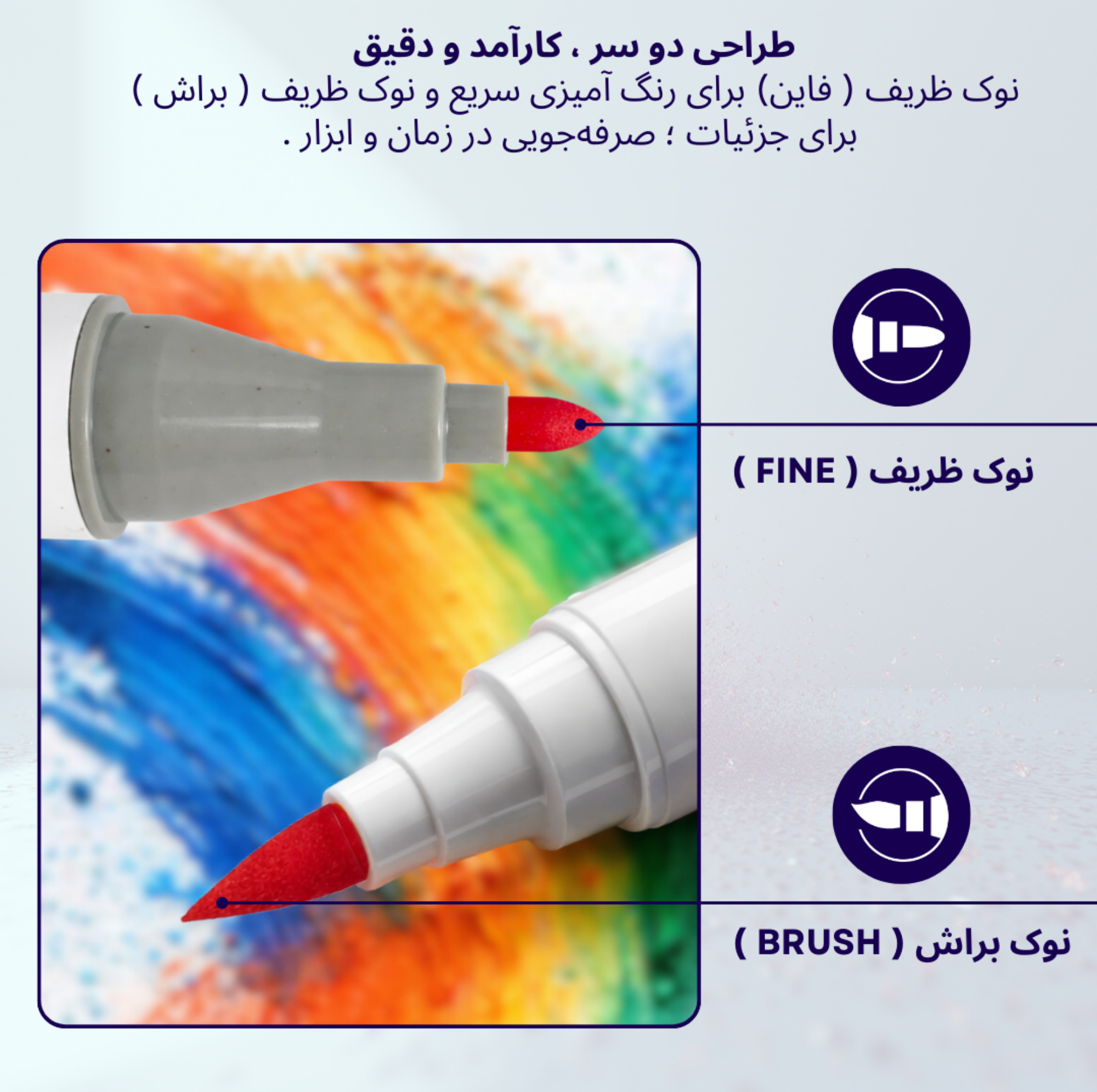 ماژیک تونیوا مدل اکریلیک کد Dual tip مجموعه 80 عددی