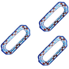 دیس کباب چینی میبدمروارید مدل شطرنجی کد KABAB بسته 3 عددی
