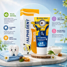 خمیردندان کودک آلفادنت مدل T-B-MINIONS6 حجم 70 میلی‌لیتر مجموعه 6 عددی
