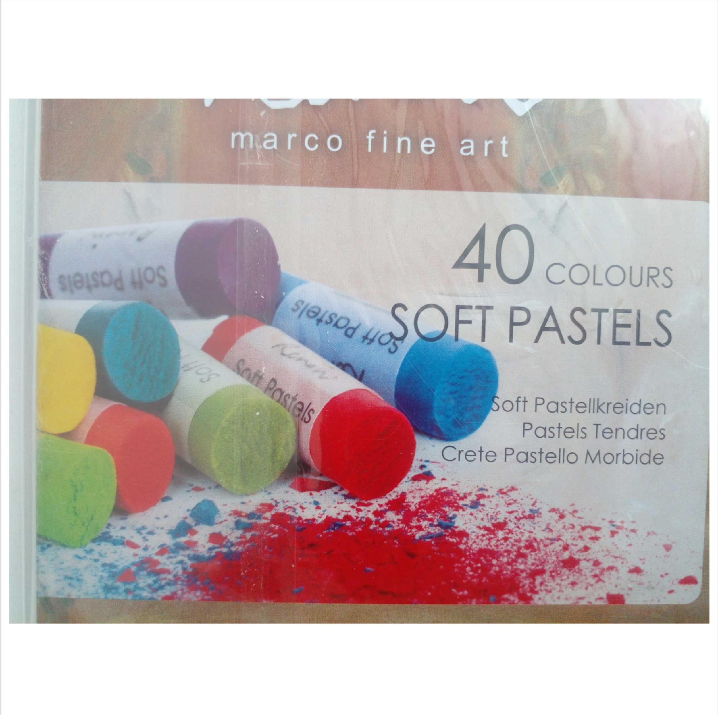 پاستل گچی 40 رنگ رینویر مدل marco fine art به همراه پاستل روغنی
