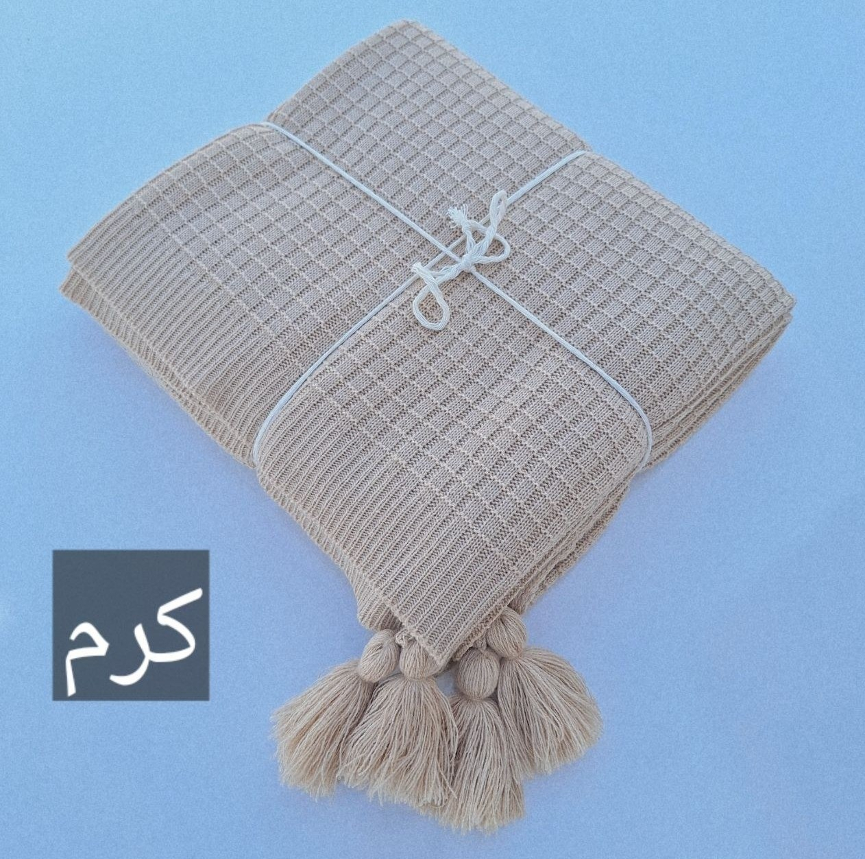شال مبل و تخت مدل پیکه بیسکوییتی سایز 170x140 سانتی متر