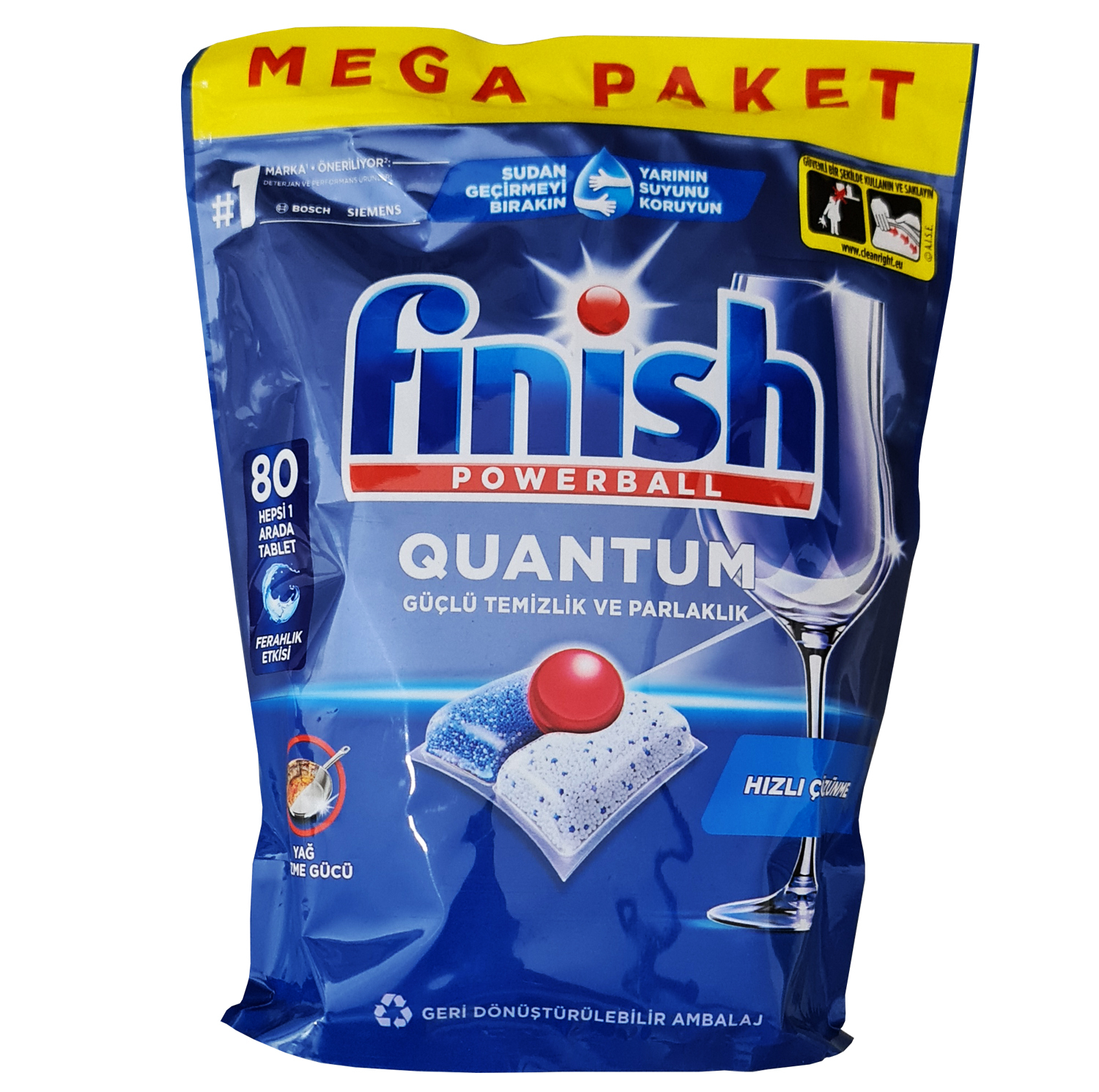 قرص ماشین ظرفشویی فینیش مدل Quantum Powerball بسته 80 عددی