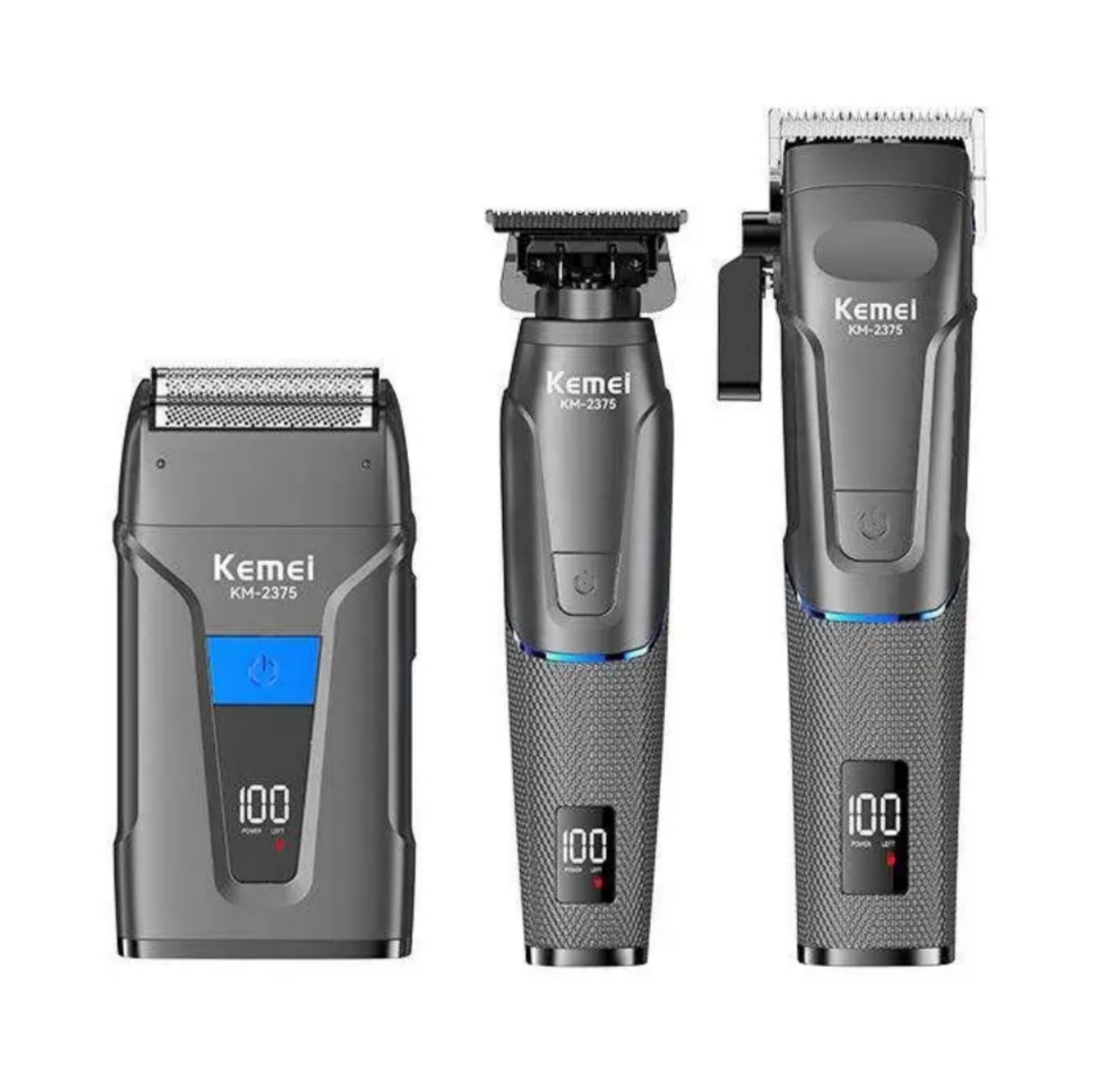 ماشین اصلاح موی سر و صورت شارژی کیمی مدل KM-2375 3in1  مجموعه 3 عددی