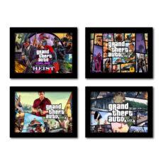 تابلو مدل جی تی ای 5 وی طرح gta v  مجموعه 4 عددی