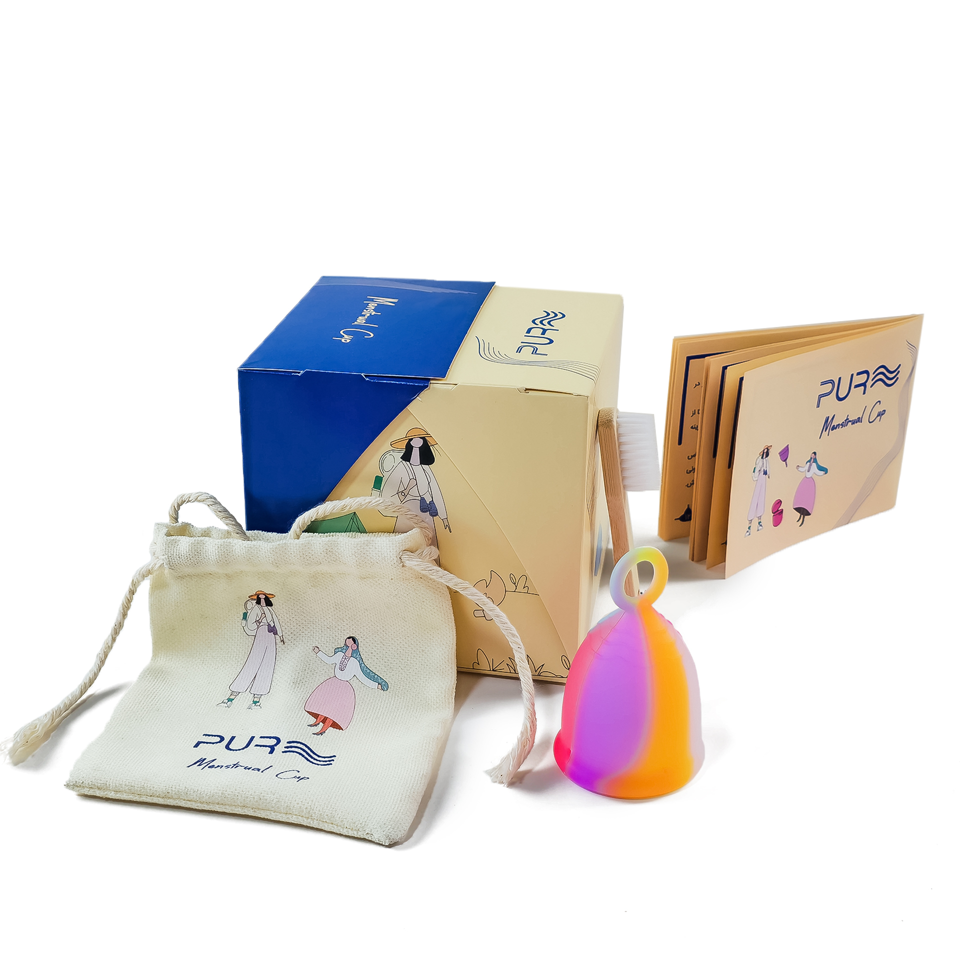 کاپ قاعدگی پیور  مدل حلقه ای سایز 1 به همراه لیوان نگهدارنده