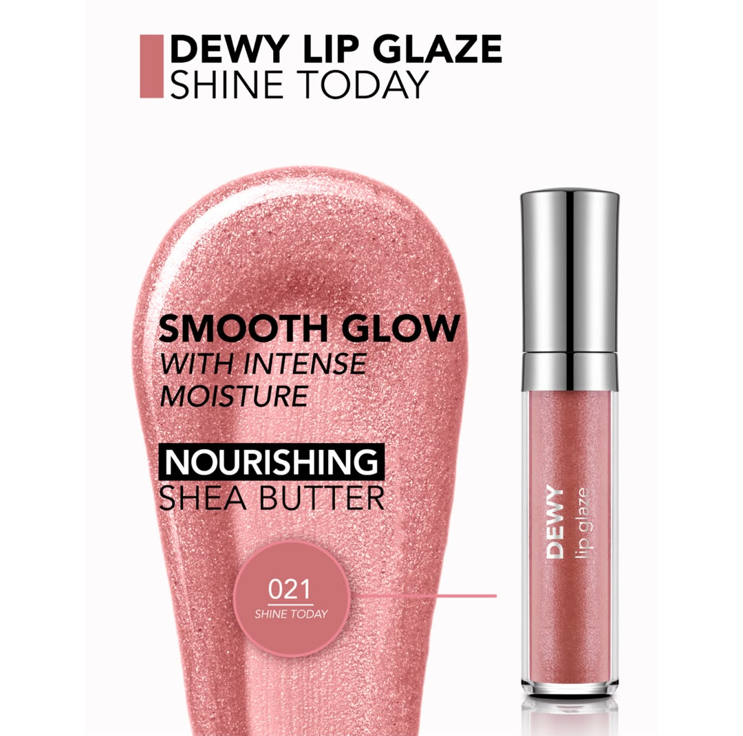 لیپ گلاس براق فلورمار مدل Dewy Glaze شماره 21 رنگ صورتی صدفی