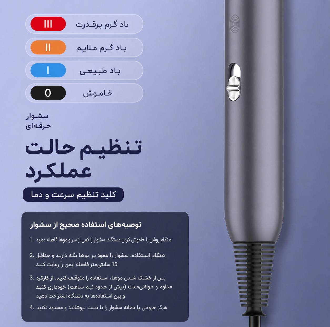 سشوار حرفه‌ای 2400 وات وIلـر مدل 9066V