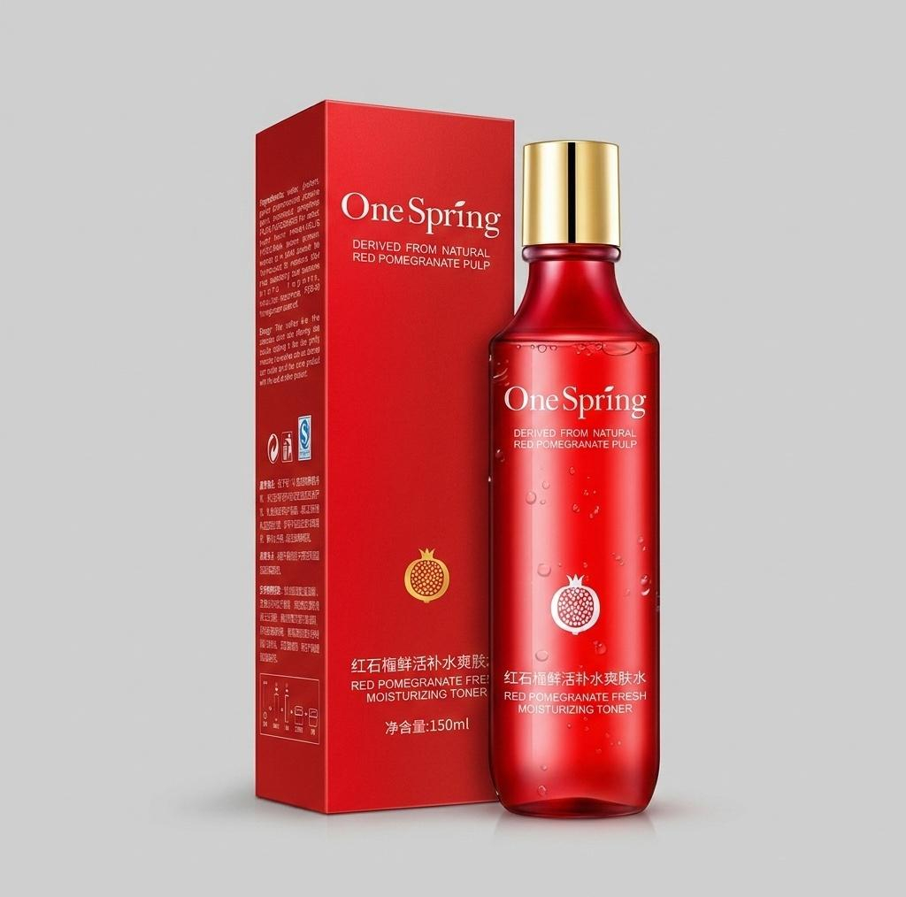 تونر پاک کننده صورت وان سپرینگ مدل POMEGRANATE حجم 150 میلی لیتر