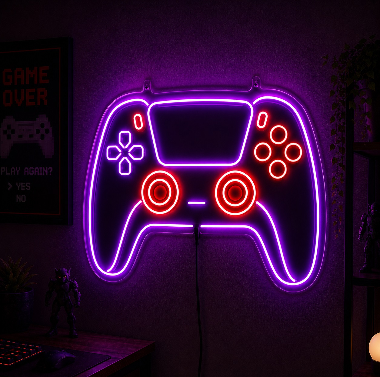 تابلو نئون گیمینگ طرح دسته ps5 کد A2