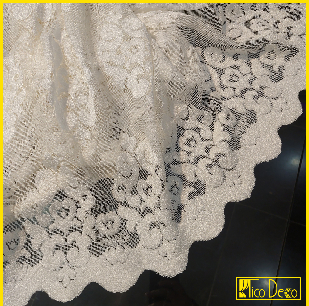 پرده پانچ تیکو دکو مدل تور راشل کادکا طرح ورسای دالبوردار  سایز 280 × 300 سانتی‌متر