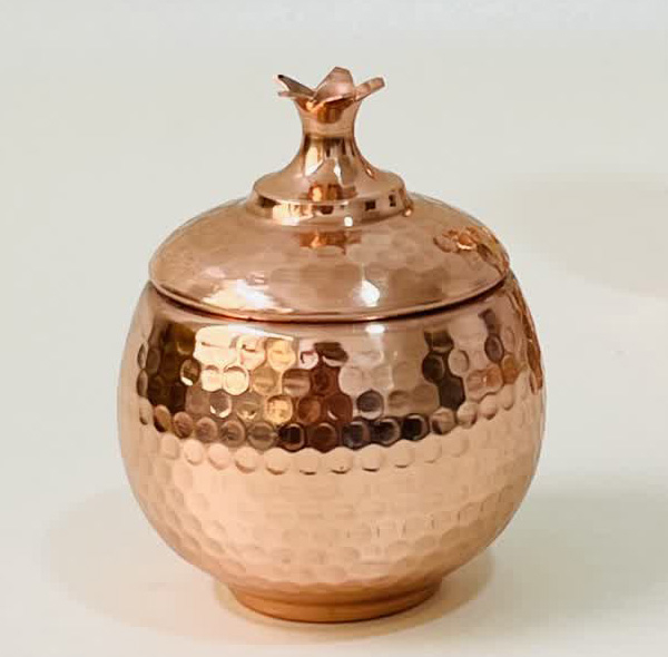 قندان مسی مدل انار یاقوت کد ZH350.1
