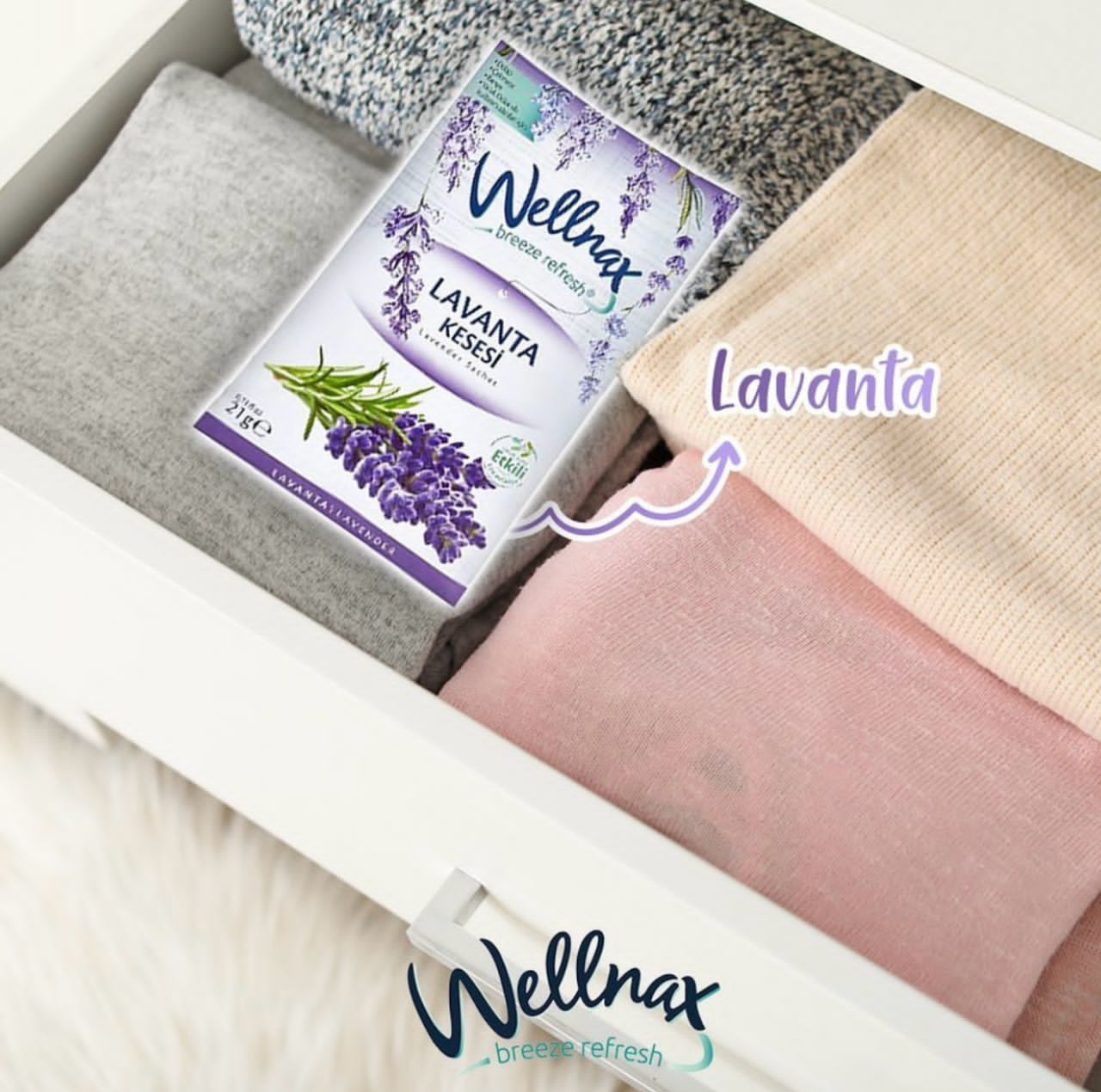 خوشبو کننده و ضد بید کمد لباس ولنکس مدل LAVENDER حجم 210 میلی لیتر