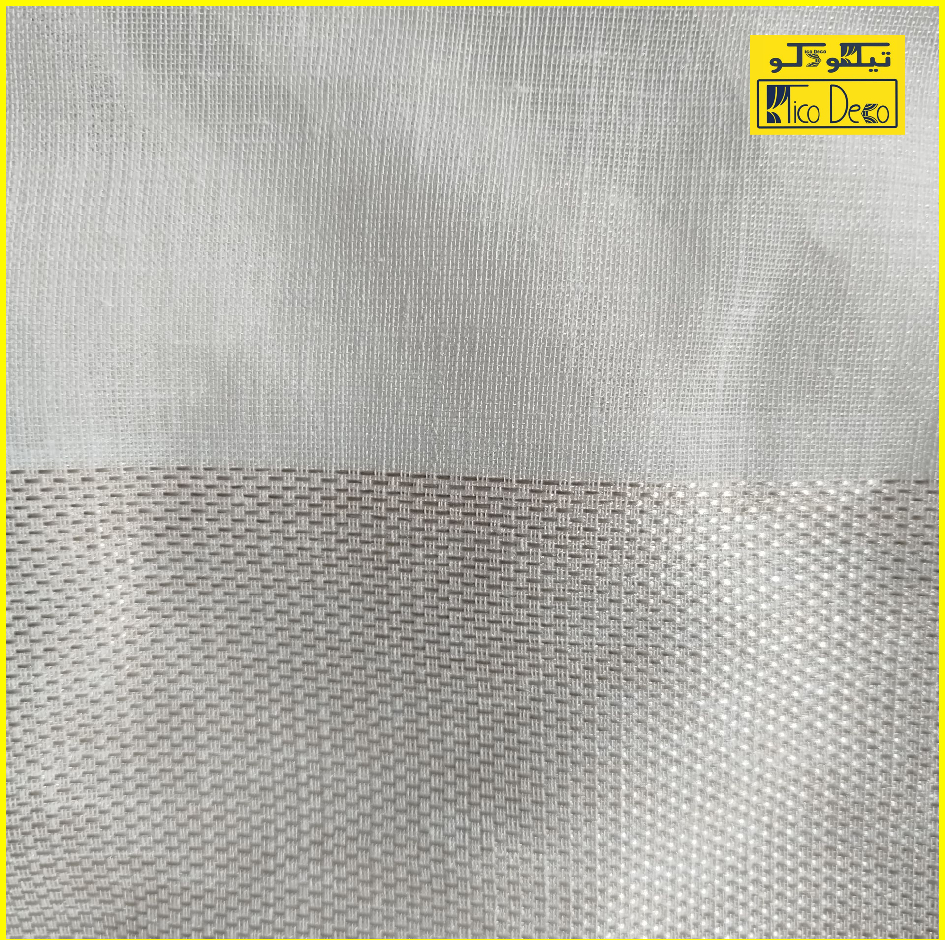 پرده تیکو دکو مدل دوخت ساده کتان شفاف حاشیه دار سایز 280 × 300 سانتی‌متر