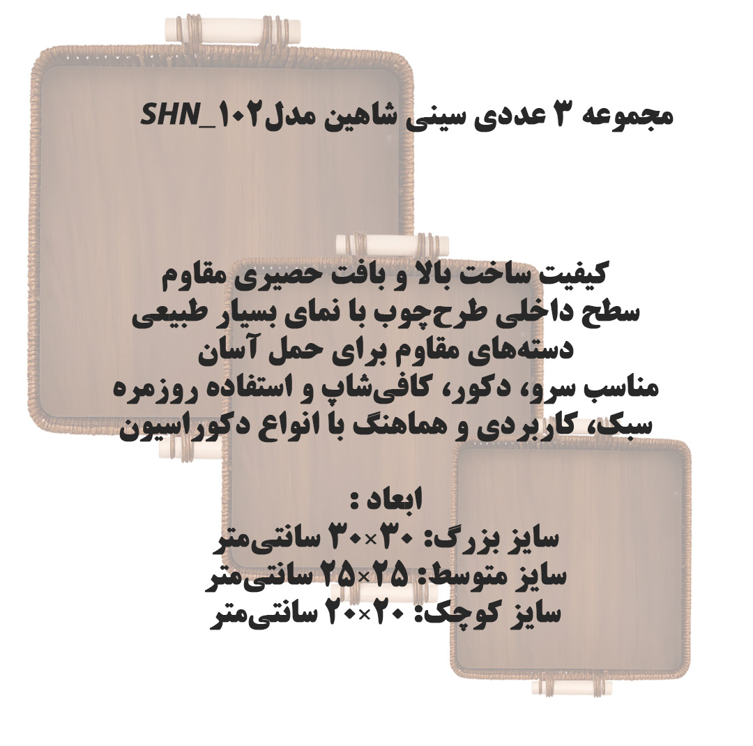 سینی دسته دار مدل SHN_102 مجموعه 3 عددی