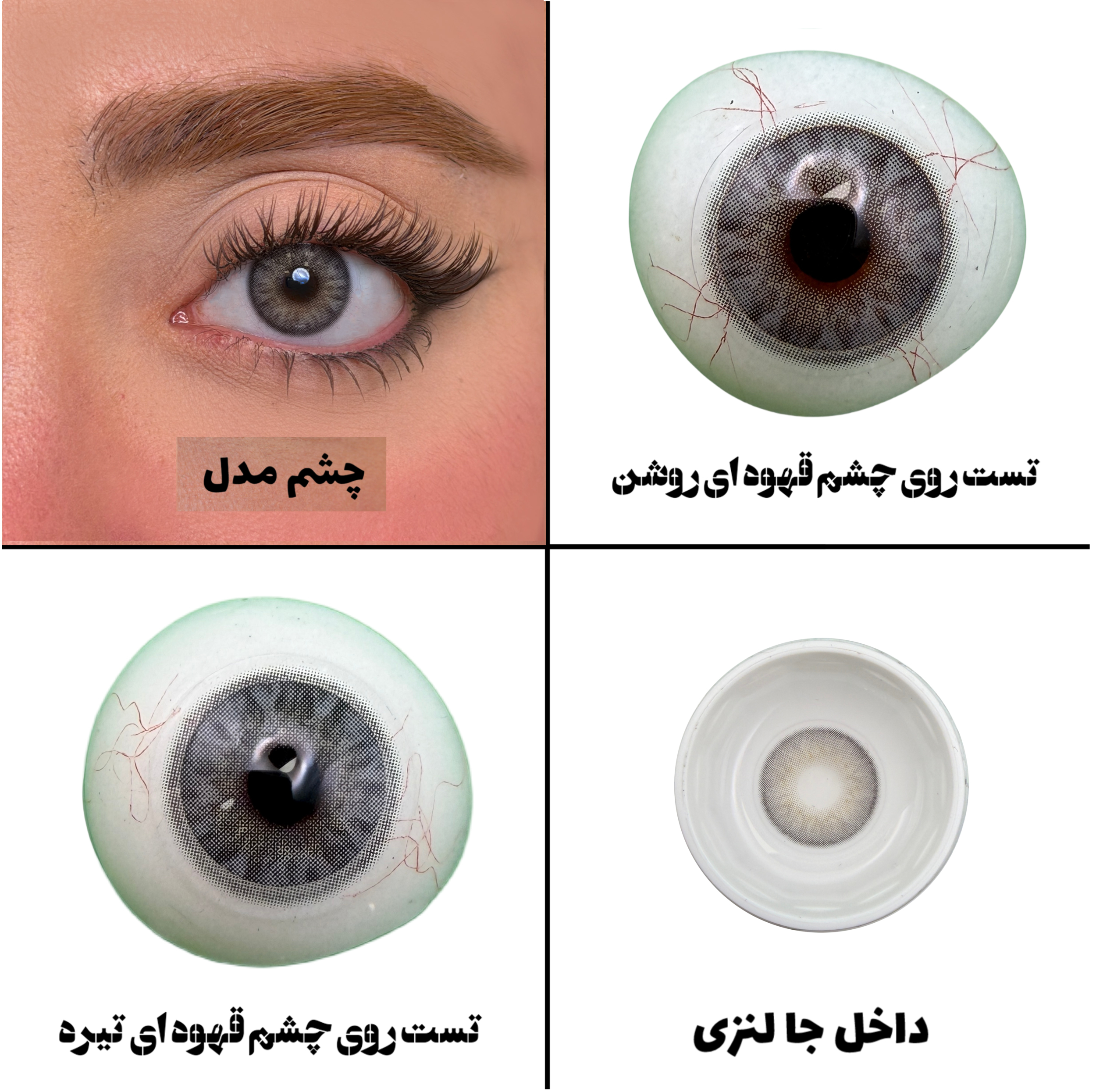 لنز چشم رز مدل ALIS رنگ طوسی با ته مایه عسلی با دور ظریف