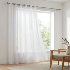 پرده مدل پانچ حریر شاین ساده سایز 150x280 سانتیمتر