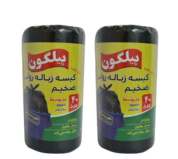کیسه زباله پیلگون مدل رولی بسیار ضخیم مجموعه 2 عددی