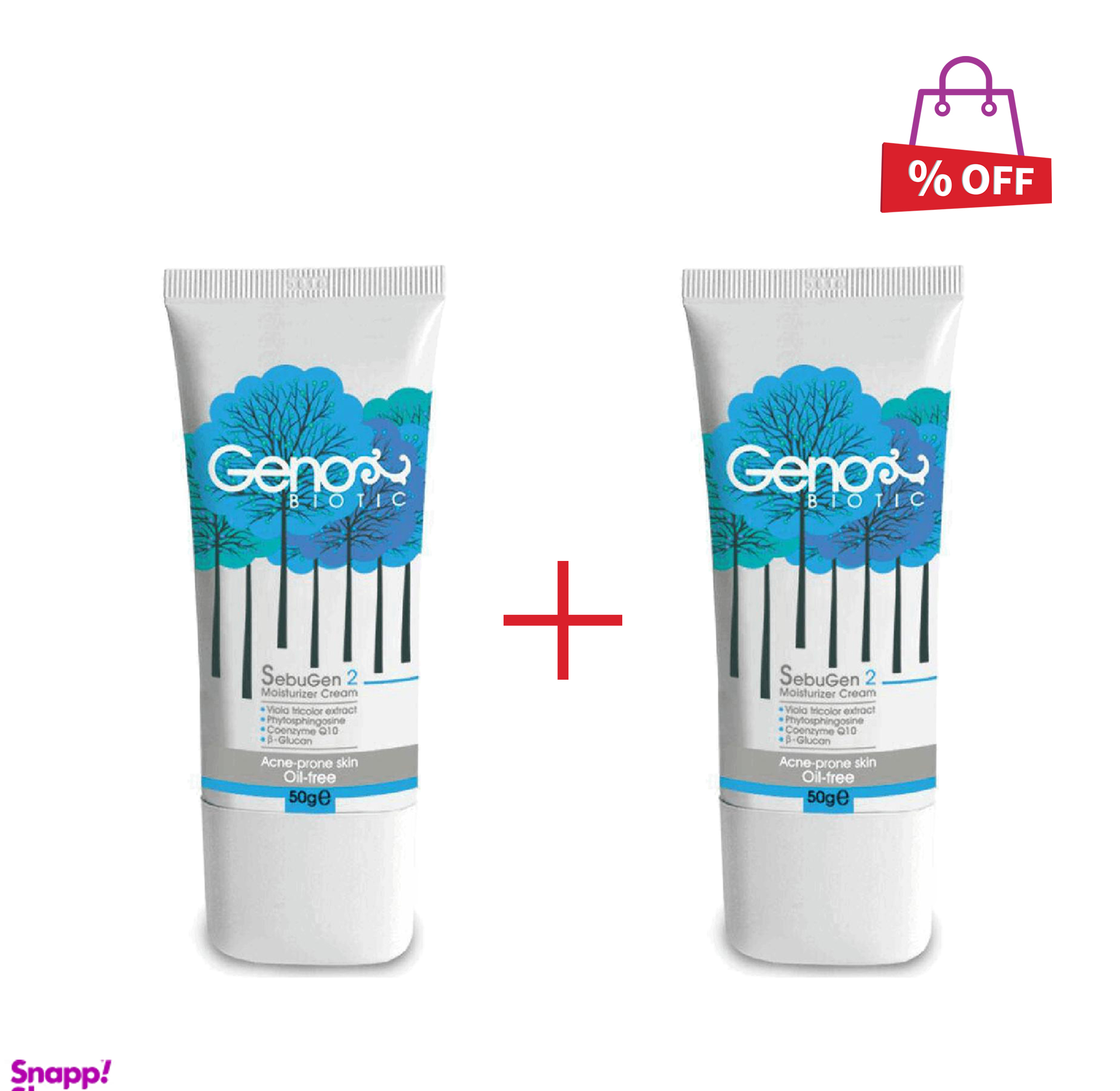 کرم رطوبت‌رسان ژنوبایوتیک (Geno biotic) مدل SebuGen 2 وزن 50 گرم مجموعه 2 عددی