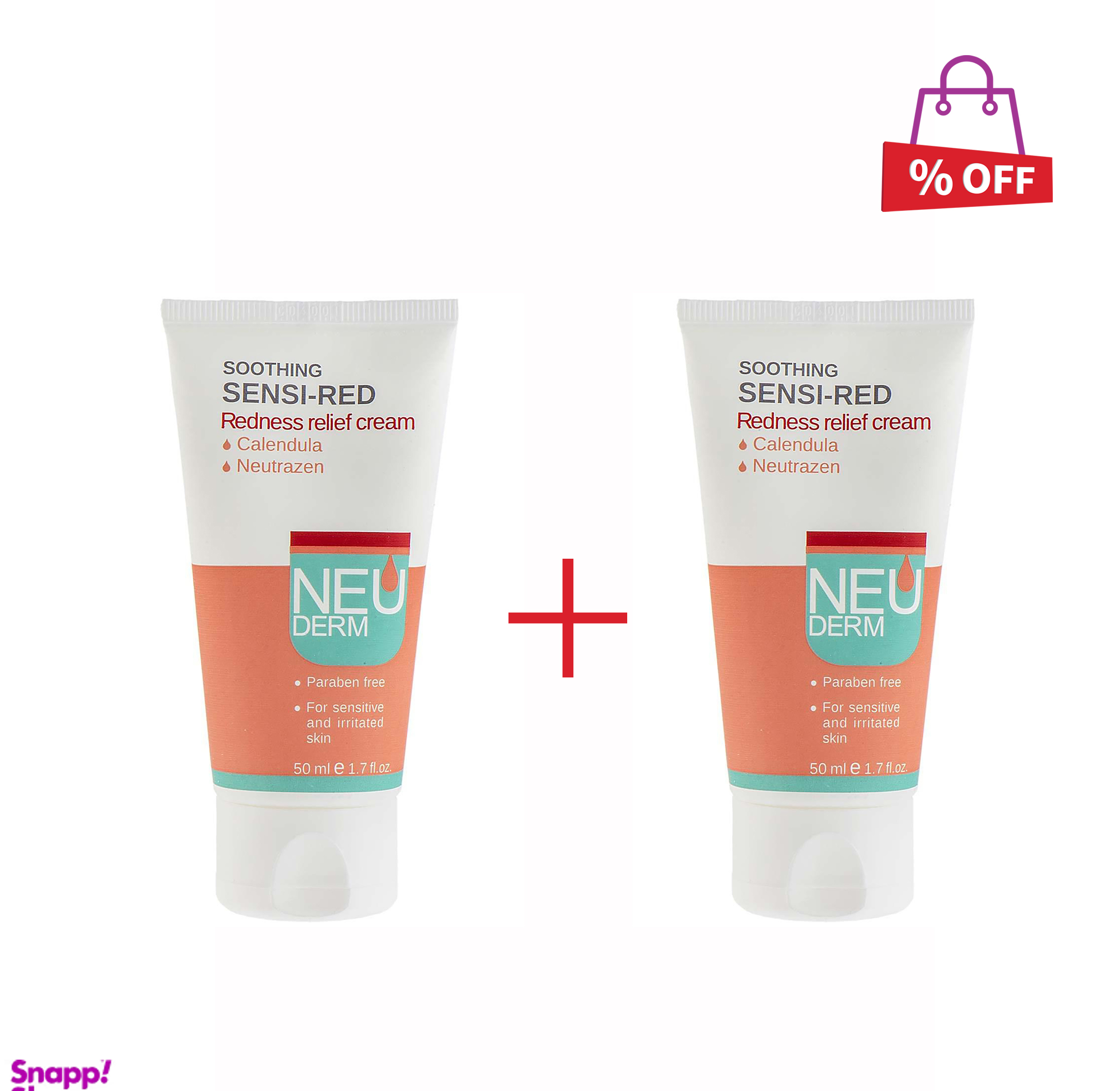 کرم ضد قرمزی پوست نیودرم (Neuderm) مدل Soothing Sensi-Red حجم 50 میلی‌لیتر مجموعه 2 عددی