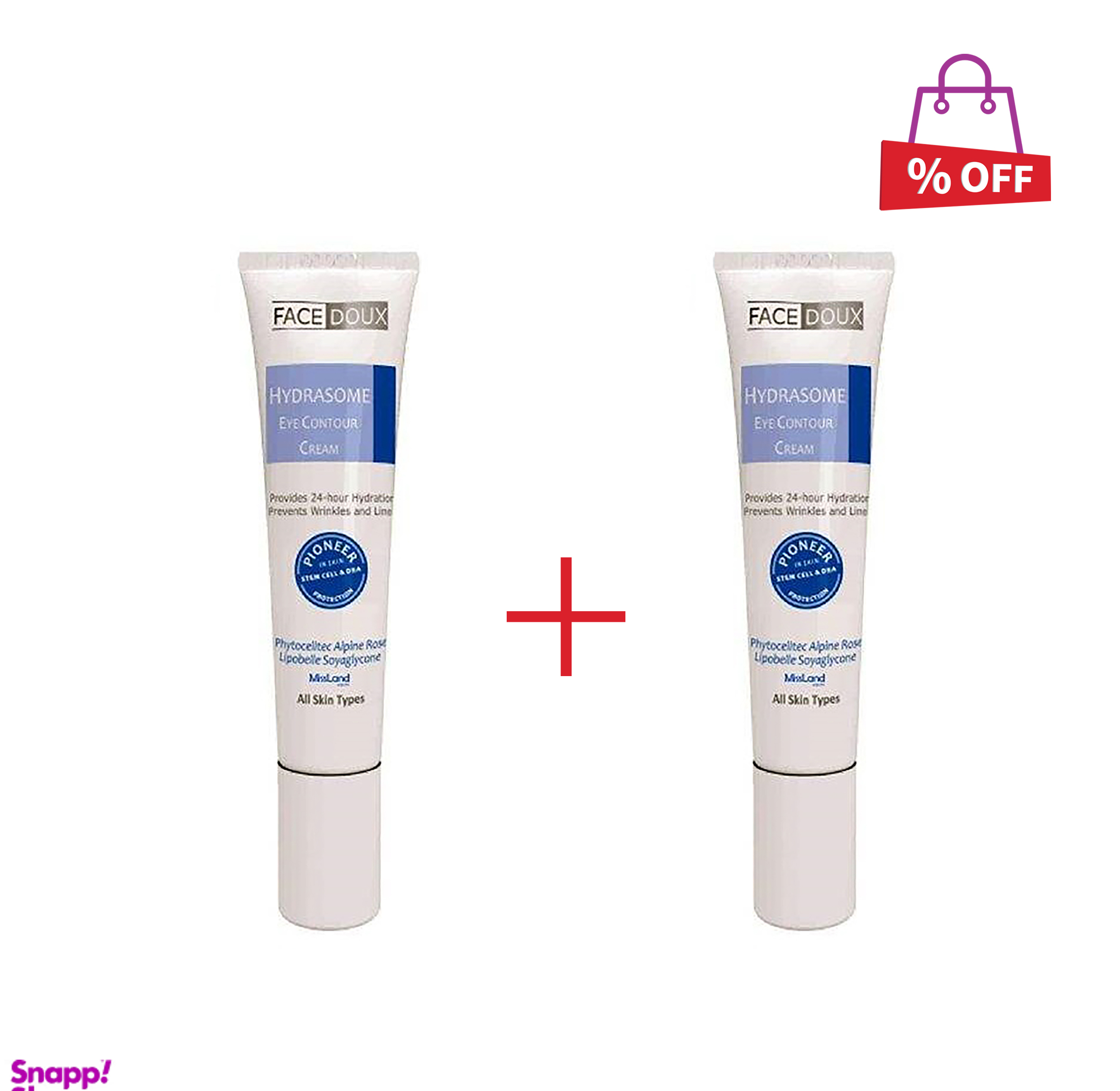 کرم مرطوب کننده دور چشم فیس دوکس (Face Doux) سری Hydrasome مناسب انواع پوست حجم 15 میلی‌ لیتر مجموعه 2 عددی