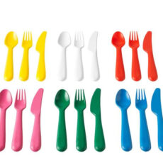 قاشق چنگال و کارد کودک ایکیا (Ikea) مدل New Kalas 2019 بسته 18 عددی