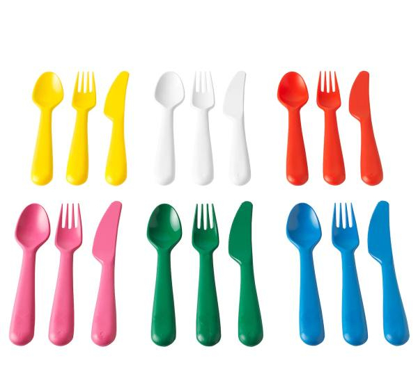 قاشق چنگال و کارد کودک ایکیا (Ikea) مدل New Kalas 2019 بسته 18 عددی